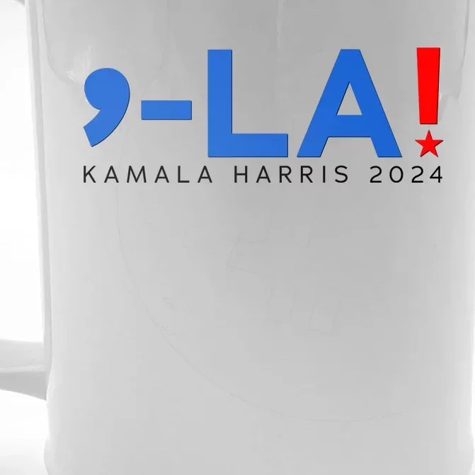 Comma La Kamala Harris 2024 Front & Back Beer Stein