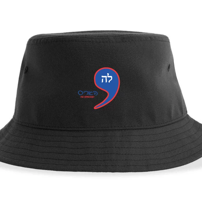 Comma La Kamala Hebrew Alphabet Sustainable Bucket Hat