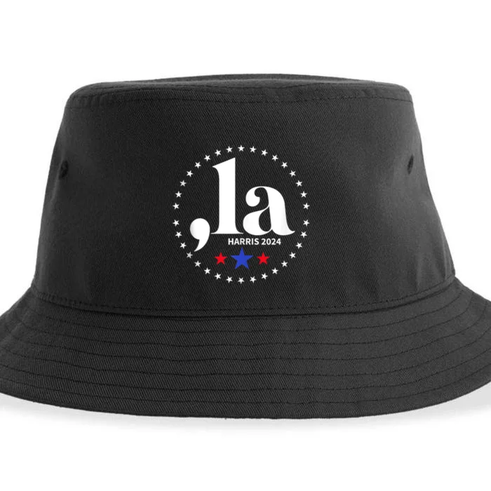 Comma La Kamala Harris For President 2024 Funny Kamala Us Sustainable Bucket Hat