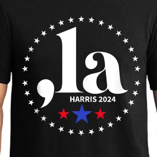 Comma La Kamala Harris For President 2024 Funny Kamala Us Pajama Set