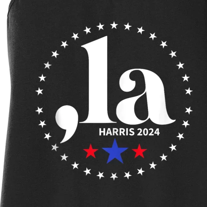 Comma La Kamala Harris For President 2024 Funny Kamala Us Women's Racerback Tank