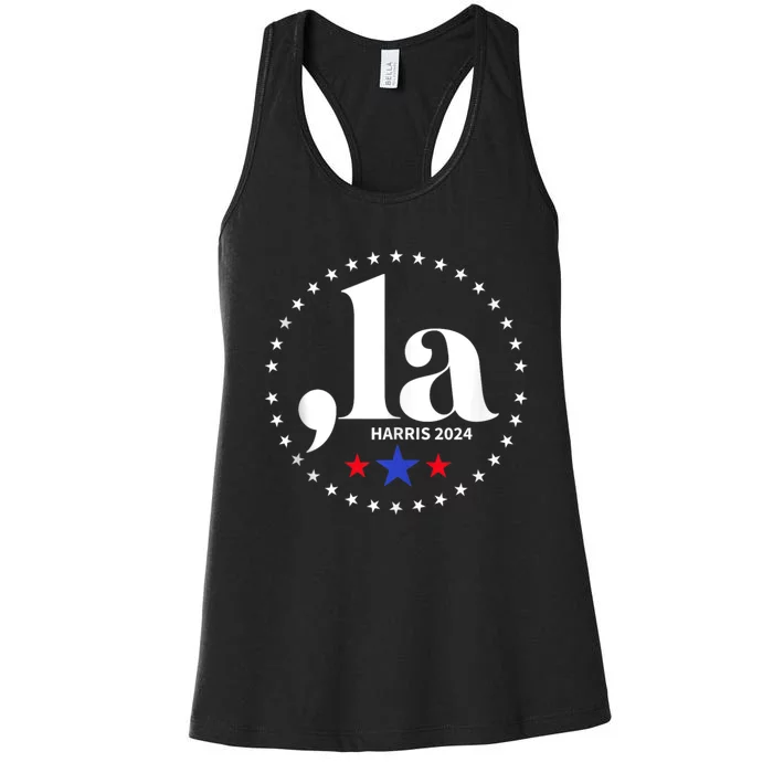 Comma La Kamala Harris For President 2024 Funny Kamala Us Women's Racerback Tank