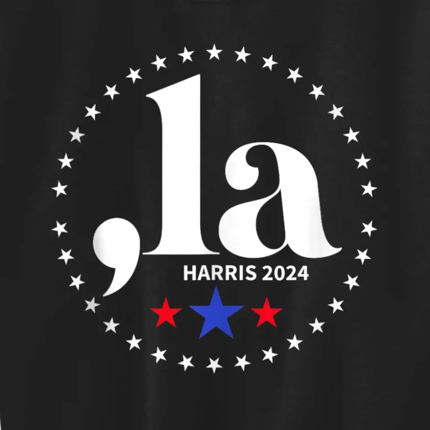 Comma La Kamala Harris For President 2024 Funny Kamala Us Kids Sweatshirt