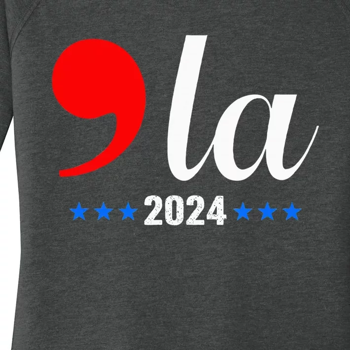 Comma + La Kamala Harris For President 2024 Women's Perfect Tri Tunic Long Sleeve Shirt