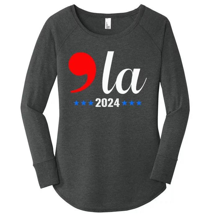 Comma + La Kamala Harris For President 2024 Women's Perfect Tri Tunic Long Sleeve Shirt