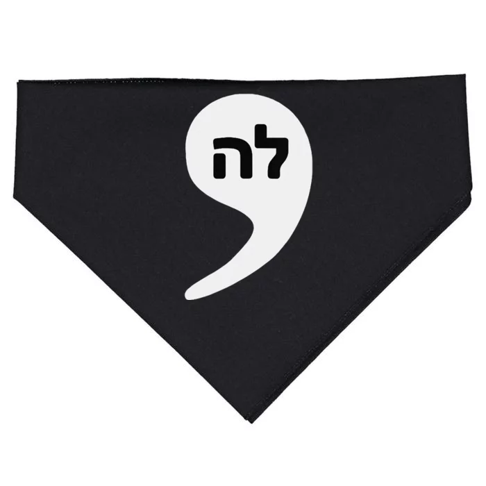 Comma La Kamala Hebrew Alphabet Cute USA-Made Doggie Bandana