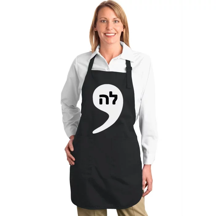 Comma La Kamala Hebrew Alphabet Cute Full-Length Apron With Pocket