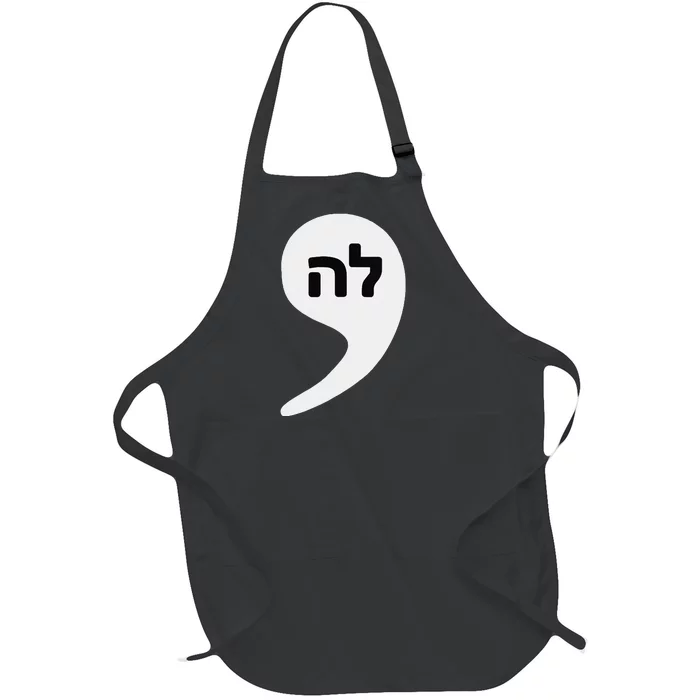 Comma La Kamala Hebrew Alphabet Cute Full-Length Apron With Pocket