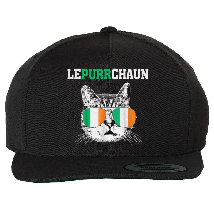 Cute Lepurrchaun Leprechaun Cat Lover Saint Patrick's Day Wool Snapback Cap