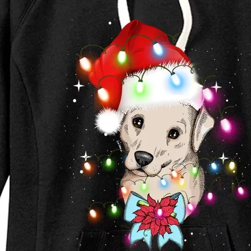 Christmas Lights Labrador Retriever Funny Xmas Cute Gift Women's Fleece Hoodie