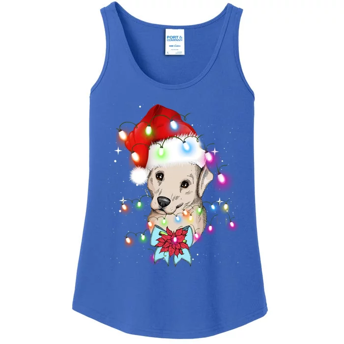 Christmas Lights Labrador Retriever Funny Xmas Cute Gift Ladies Essential Tank