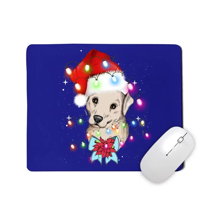 Christmas Lights Labrador Retriever Funny Xmas Cute Gift Mousepad