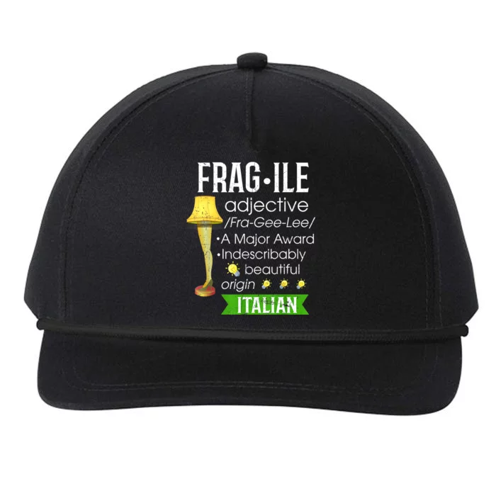 Christmas Leg Lamp Fragile Definition Funny Major Award Tee Snapback Five-Panel Rope Hat