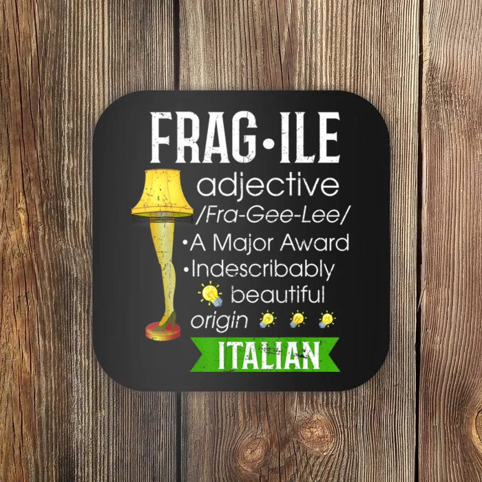 Christmas Leg Lamp Fragile Definition Funny Major Award Tee Coaster