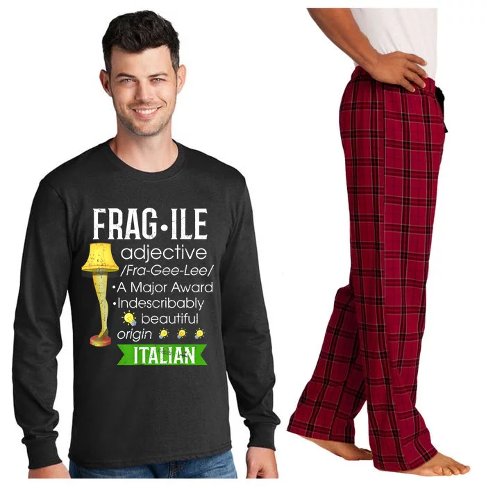 Christmas Leg Lamp Fragile Definition Funny Major Award Tee Long Sleeve Pajama Set