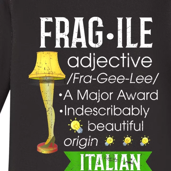 Christmas Leg Lamp Fragile Definition Funny Major Award Tee Baby Long Sleeve Bodysuit