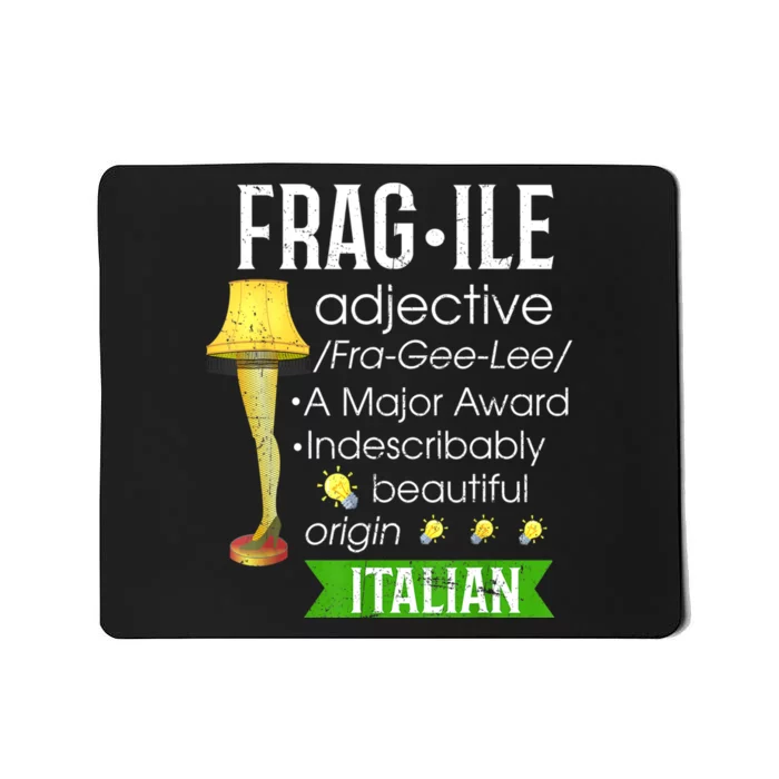 Christmas Leg Lamp Fragile Definition Funny Major Award Tee Mousepad