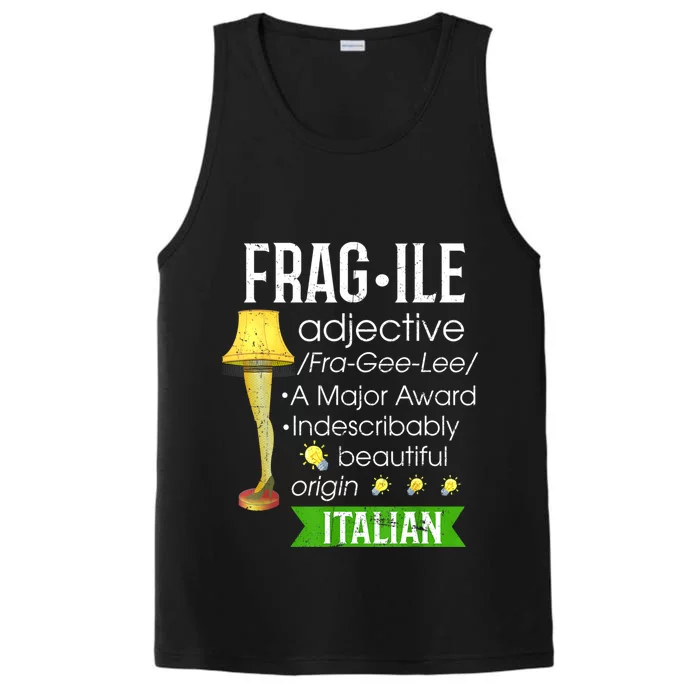 Christmas Leg Lamp Fragile Definition Funny Major Award Tee Performance Tank