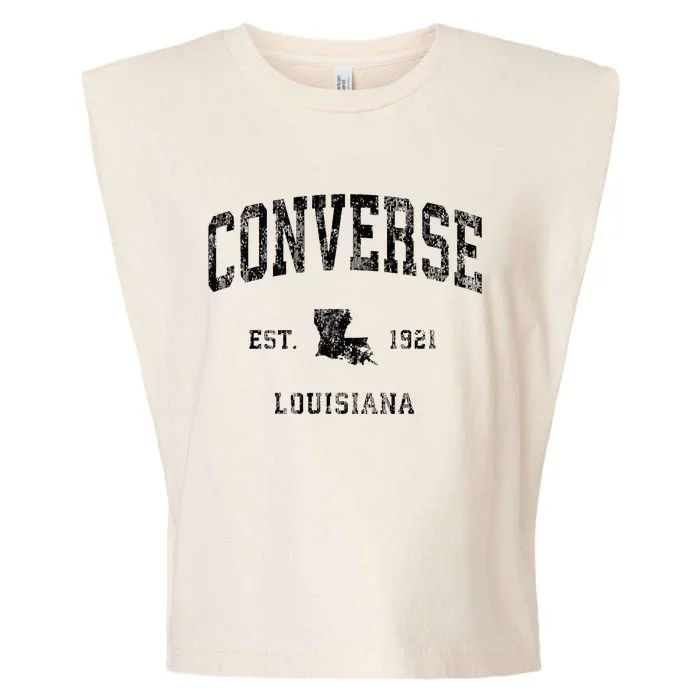 C.O.N.V.E.R.S.E Louisiana La Vintage Athletic Black Sports Design Garment-Dyed Women's Muscle Tee