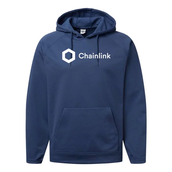 Chainlink LINK Logo, Chainlink Crypto Logo Blockchain DeFi Performance Fleece Hoodie