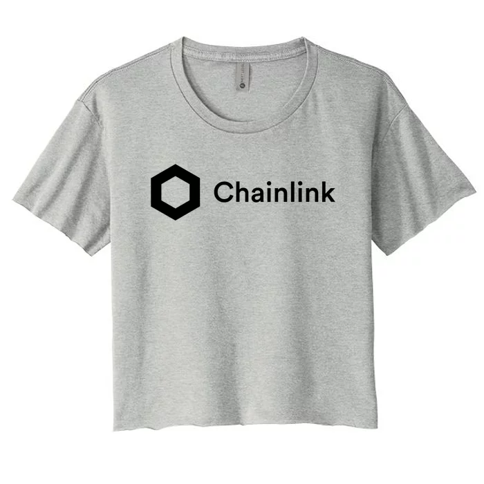 Chainlink LINK Logo, Chainlink Crypto Logo Blockchain DeFi Women's Crop Top Tee