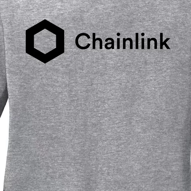 Chainlink LINK Logo, Chainlink Crypto Logo Blockchain DeFi Ladies Long Sleeve Shirt