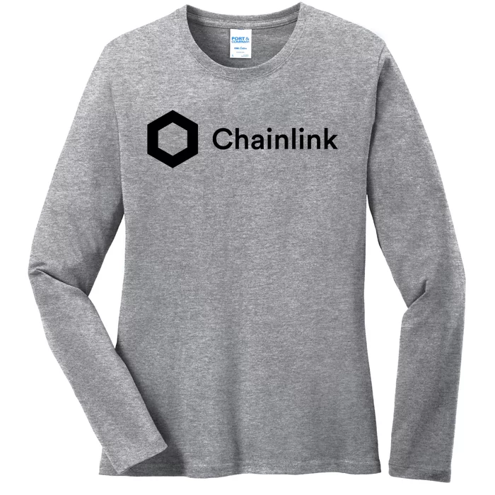 Chainlink LINK Logo, Chainlink Crypto Logo Blockchain DeFi Ladies Long Sleeve Shirt