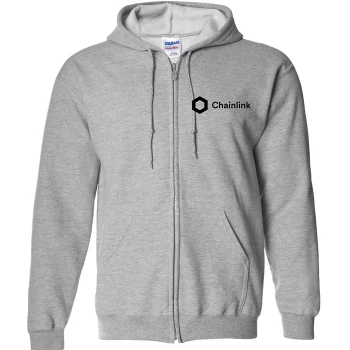 Chainlink LINK Logo, Chainlink Crypto Logo Blockchain DeFi Full Zip Hoodie