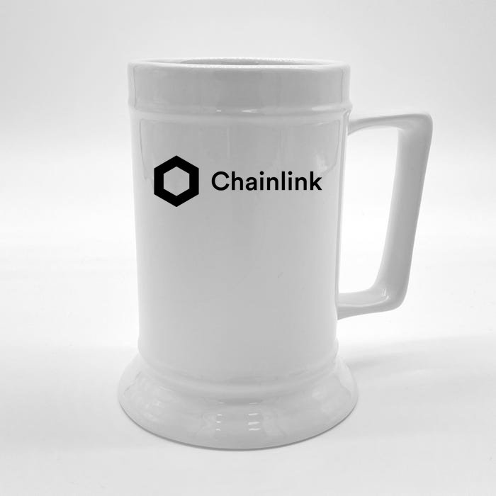 Chainlink LINK Logo, Chainlink Crypto Logo Blockchain DeFi Front & Back Beer Stein