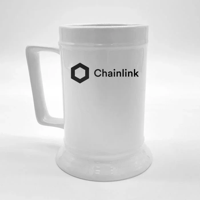 Chainlink LINK Logo, Chainlink Crypto Logo Blockchain DeFi Front & Back Beer Stein