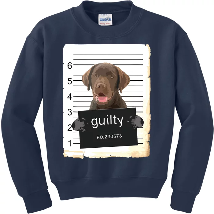 Chocolate Lab Labrador Dog Mug Shot Bad Dog Kids Sweatshirt