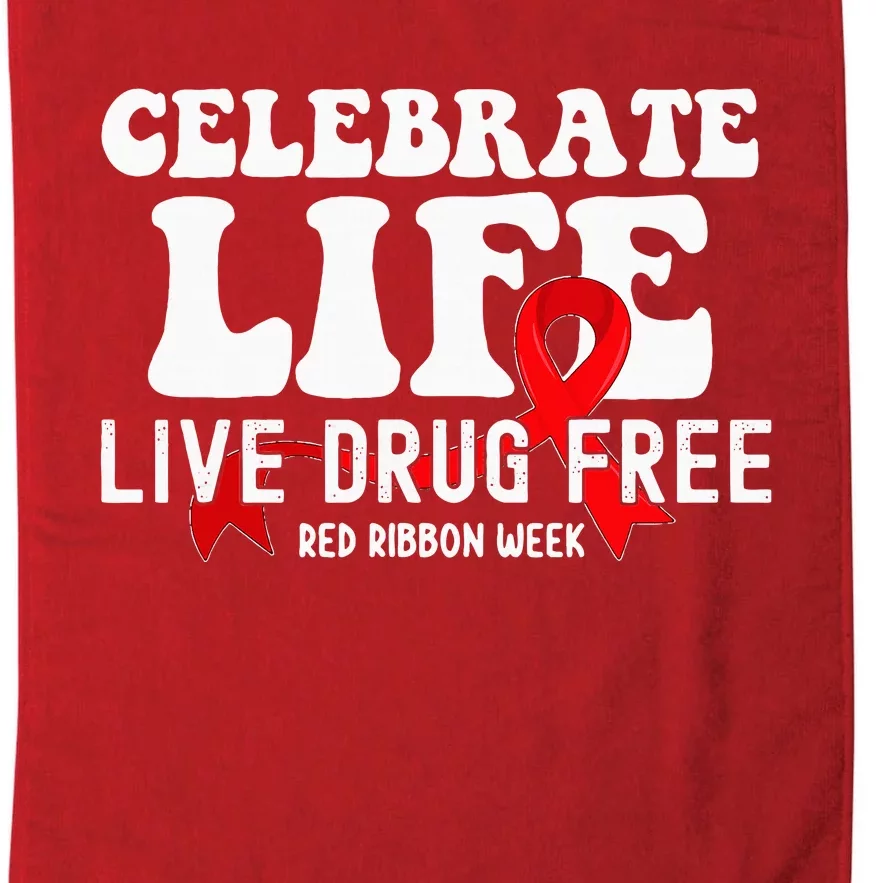 Celebrate Life Live Drug Free Red Ribbon Week Platinum Collection Golf Towel