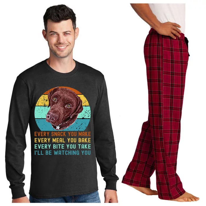 Chocolate Lab Labrador Retriever Dog Every Snack you Make Long Sleeve Pajama Set