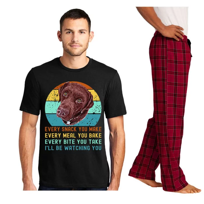 Chocolate Lab Labrador Retriever Dog Every Snack you Make Pajama Set