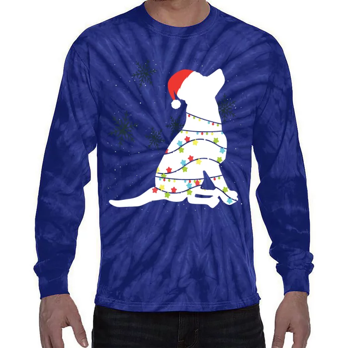 Christmas Lights Labrador Retriever T Dog Lover Gift Tie-Dye Long Sleeve Shirt