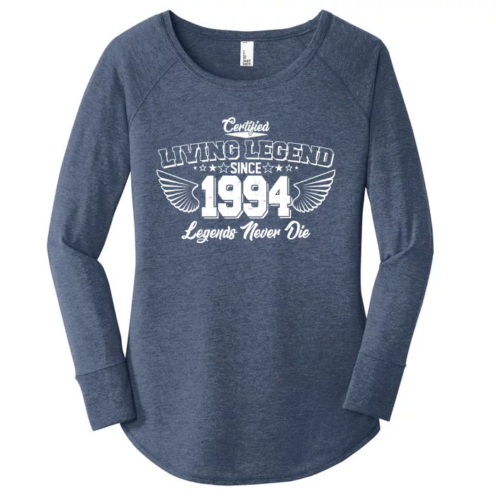 Certified Living Legend Since 1994 Legends Never Die 30th Birthday Wings Women's Perfect Tri Tunic Long Sleeve Shirt