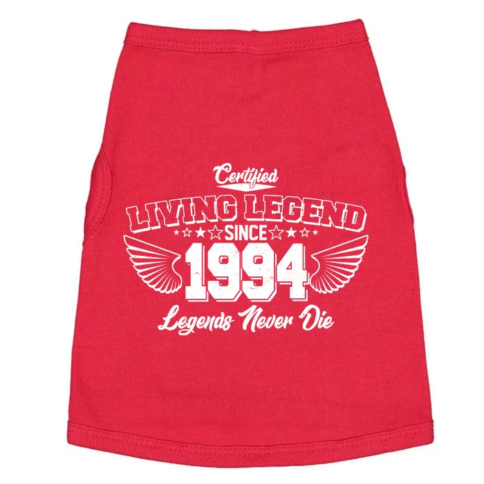 Certified Living Legend Since 1994 Legends Never Die 30th Birthday Wings Doggie Tank