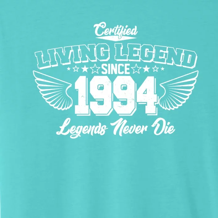 Certified Living Legend Since 1994 Legends Never Die 30th Birthday Wings ChromaSoft Performance T-Shirt