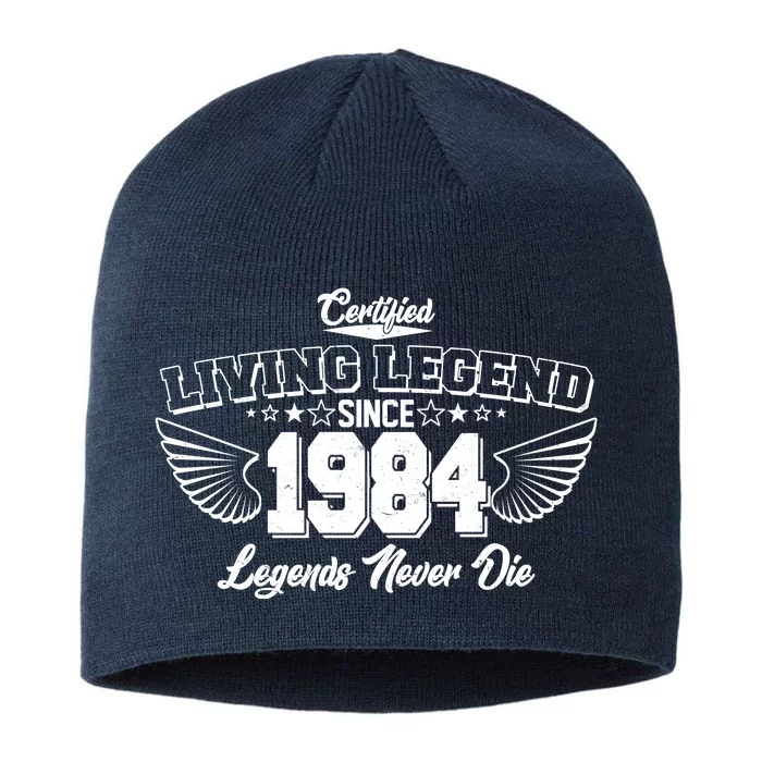 Certified Living Legend Since 1984 Legends Never Die 40th Birthday Wings 8 1/2in Sustainable Knit Beanie