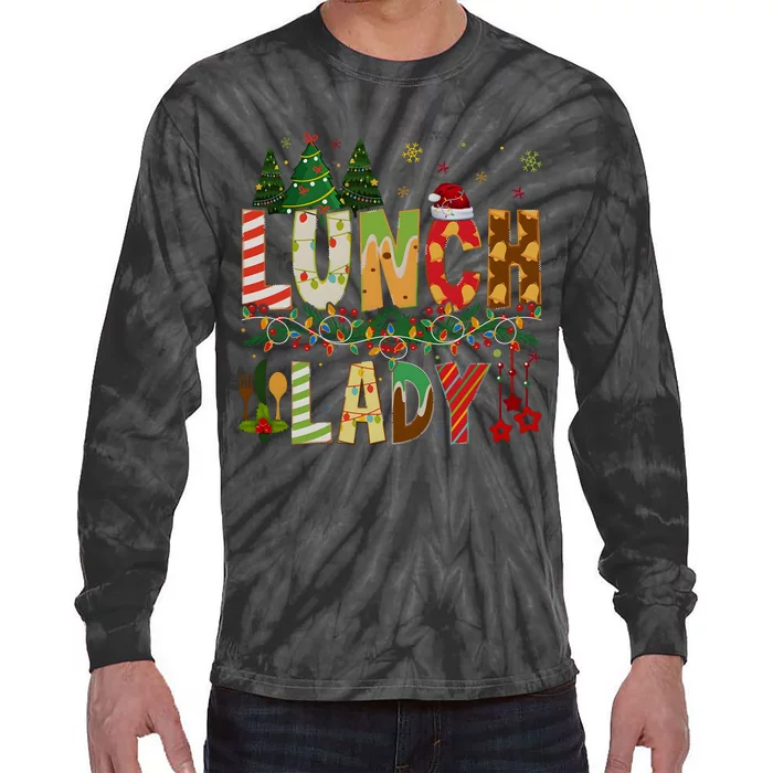 Christmas Lunch Lady Crew Holiday Season Matching Tie-Dye Long Sleeve Shirt