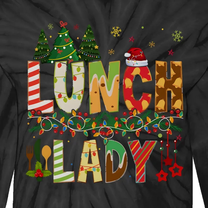 Christmas Lunch Lady Crew Holiday Season Matching Tie-Dye Long Sleeve Shirt