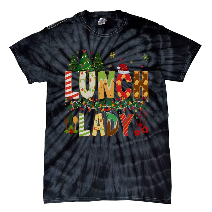 Christmas Lunch Lady Crew Holiday Season Matching Tie-Dye T-Shirt