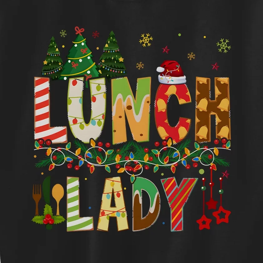 Christmas Lunch Lady Crew Holiday Season Matching Kids Sweatshirt