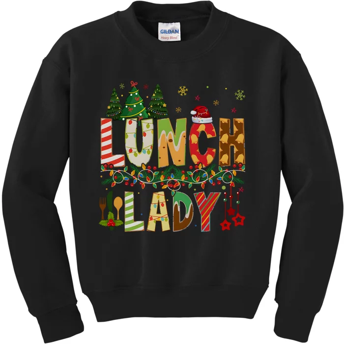 Christmas Lunch Lady Crew Holiday Season Matching Kids Sweatshirt