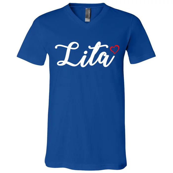 Cute Lita Lover Gift Grandma Christmas Funny Gift V-Neck T-Shirt