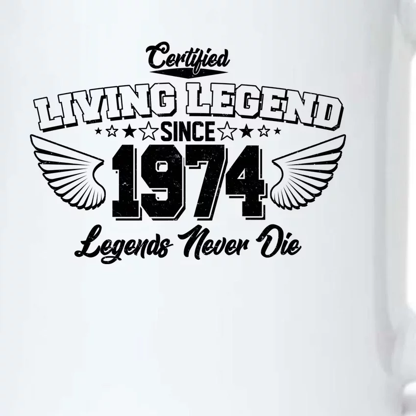 Certified Living Legend Since 1974 Legends Never Die 50th Birthday Wings Black Color Changing Mug