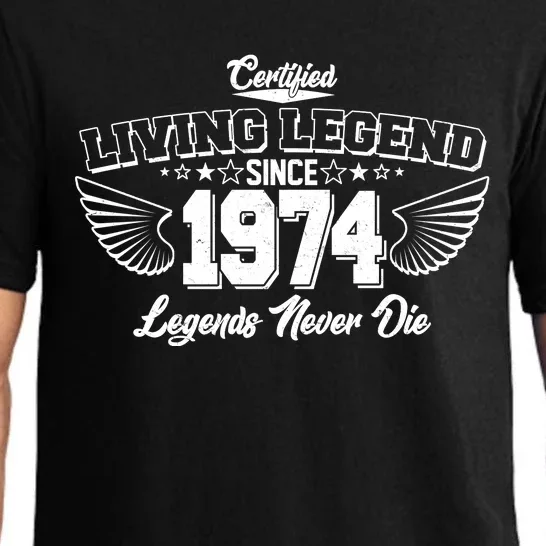 Certified Living Legend Since 1974 Legends Never Die 50th Birthday Wings Pajama Set