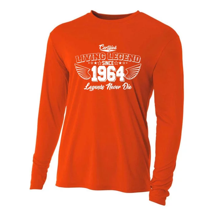 Certified Living Legend Since 1964 Legends Never Die 60th Birthday Wings Cooling Performance Long Sleeve Crew