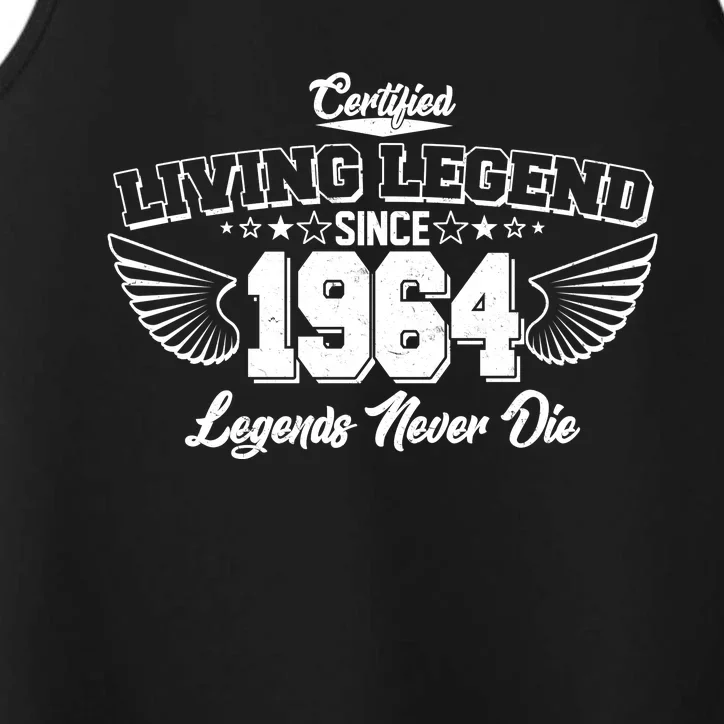 Certified Living Legend Since 1964 Legends Never Die 60th Birthday Wings Performance Tank