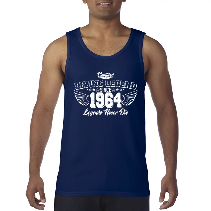 Certified Living Legend Since 1964 Legends Never Die 60th Birthday Wings Tank Top